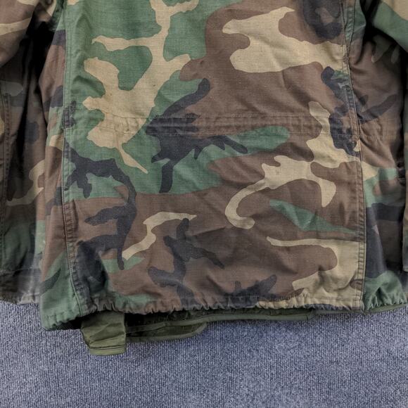 U.S. Military Cold Weather Coat W/ Liner Woodland Camo Green Brown SZ XL Vintage - Picture 11 of 16